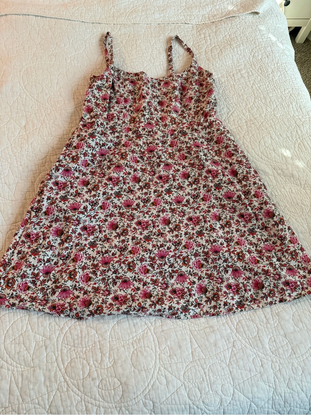 Old Navy Pink Floral A-Line Spaghetti Strap Dress
